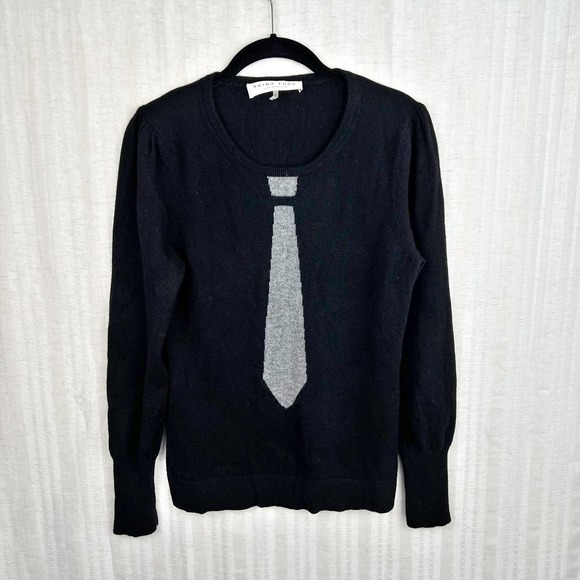 Trina Turk Sweaters - Trina Turk Black Tie Graphic Merino Wool Cashmere Blend Pullover Sweater Size L